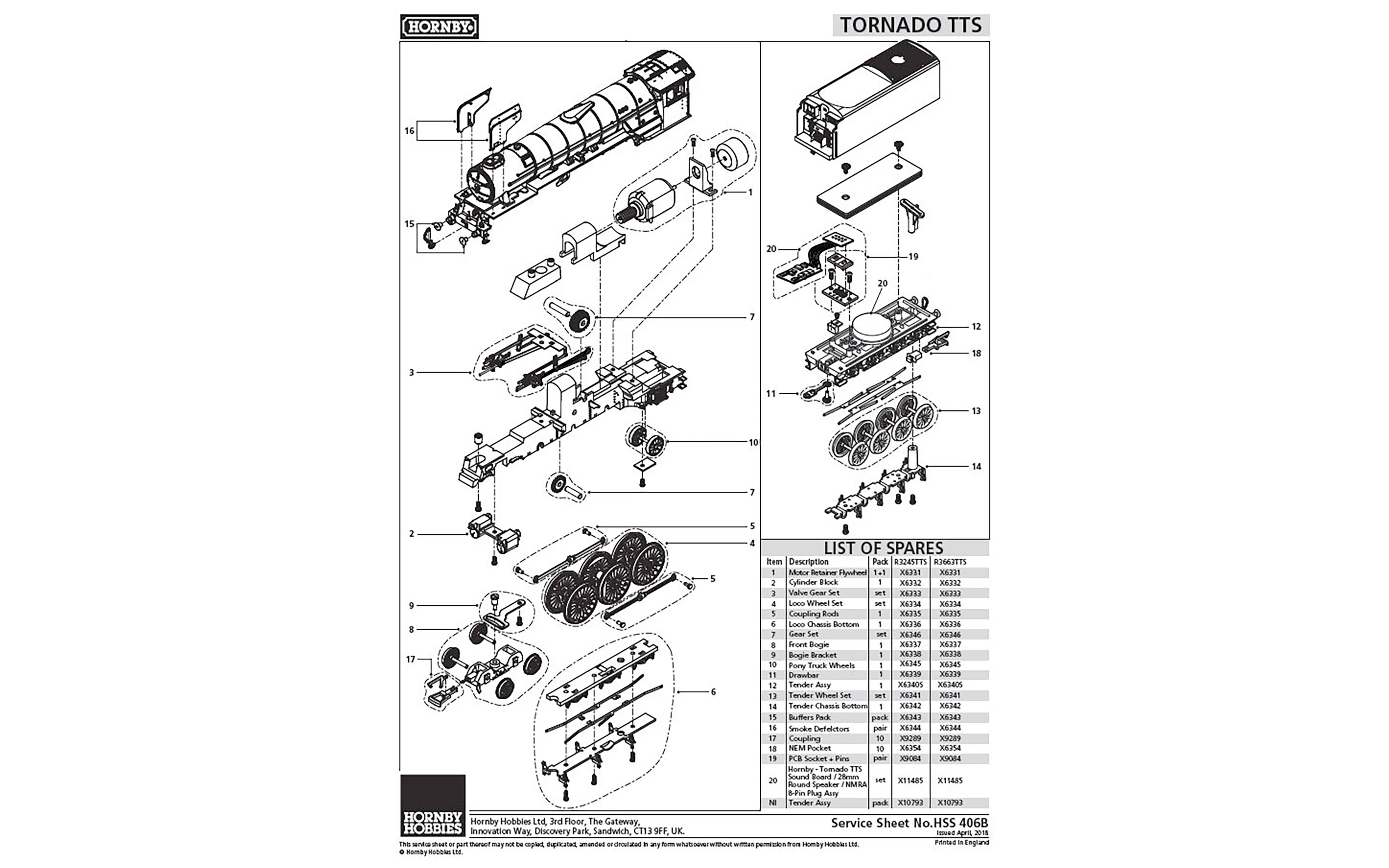 Hornby X6331 Tornado Motor Retainer Flywheel OO Scale