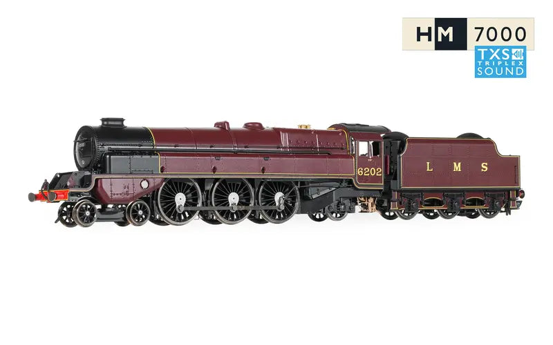 Hornby R30398TXS LMS Princess Royal Class "Turbomotive" 6202 DCC Sound Fitted OO Scale