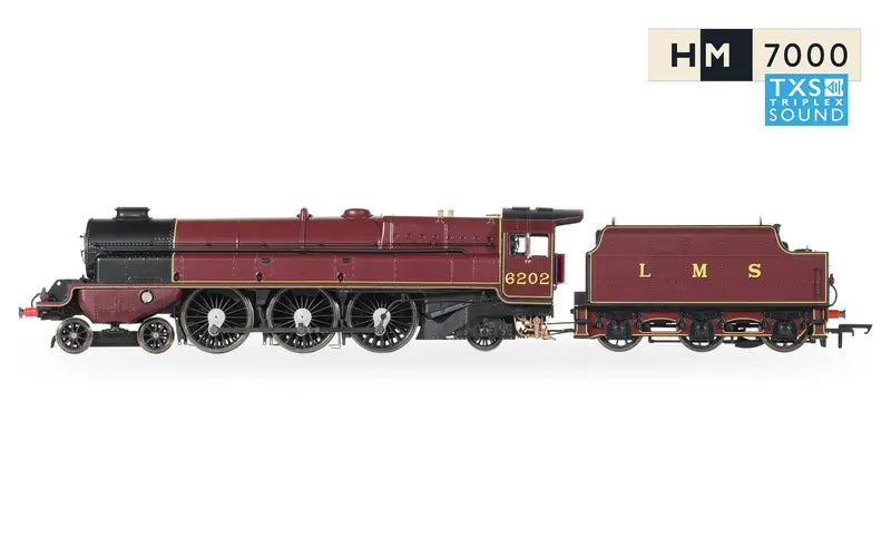 Hornby R30398TXS LMS Princess Royal Class "Turbomotive" 6202 DCC Sound Fitted OO Scale