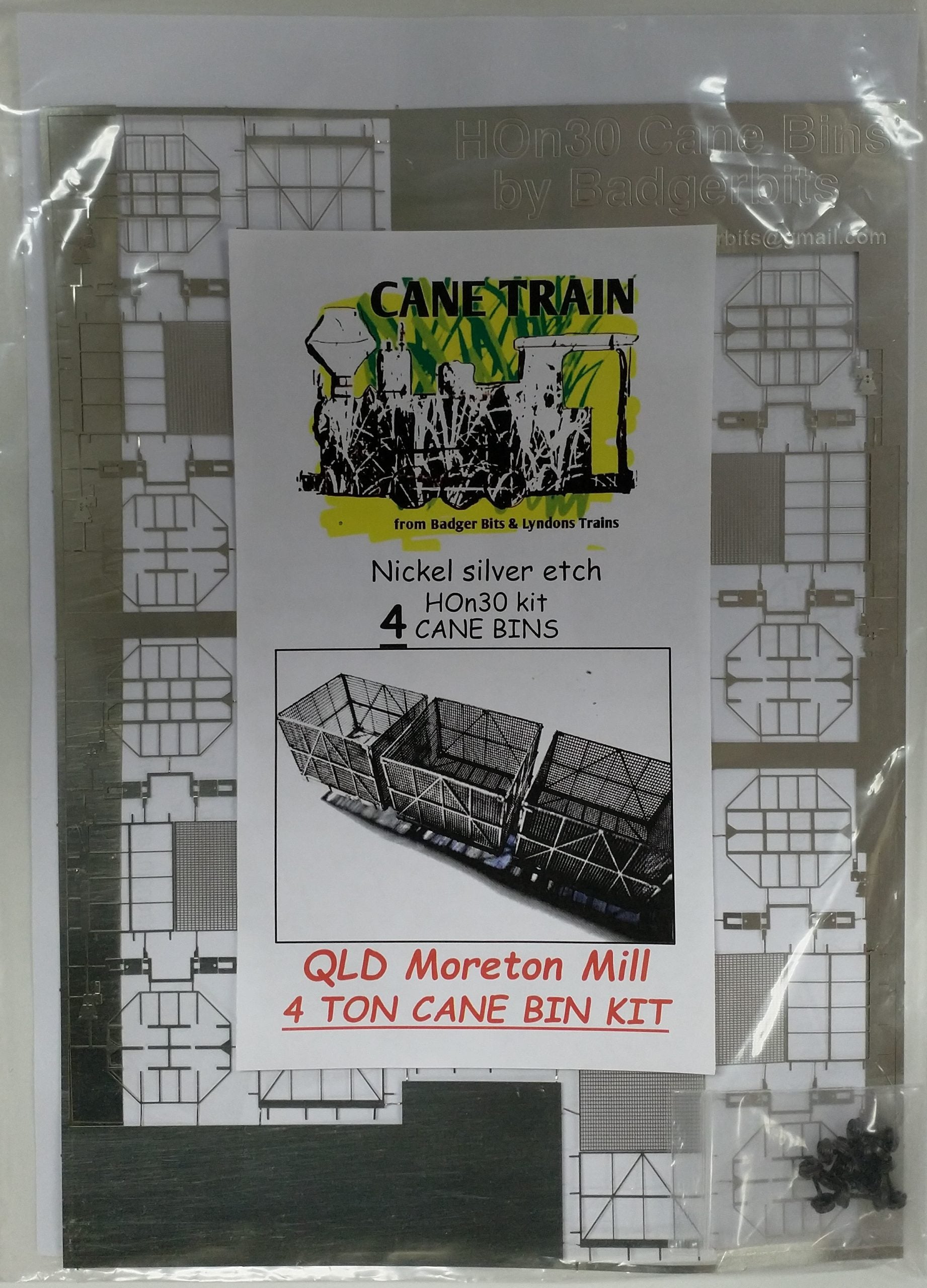 Lyndons Trains Nickel Silver Etch 4 Cane Bins Kit HOn30 Scale