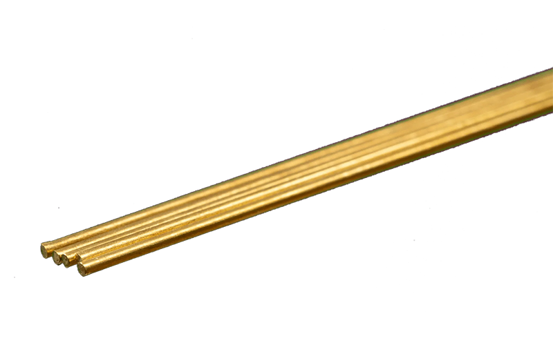 K & S #8160 Round Brass Rod: 1/32" OD x 12" Long (5 Pieces)