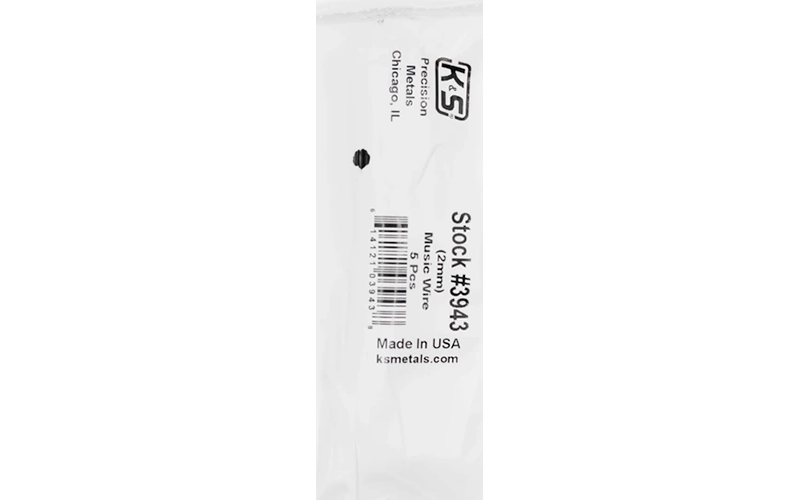 K & S #3943 Music Wire 2mm 1 Metre Lengths 3 per Bundle