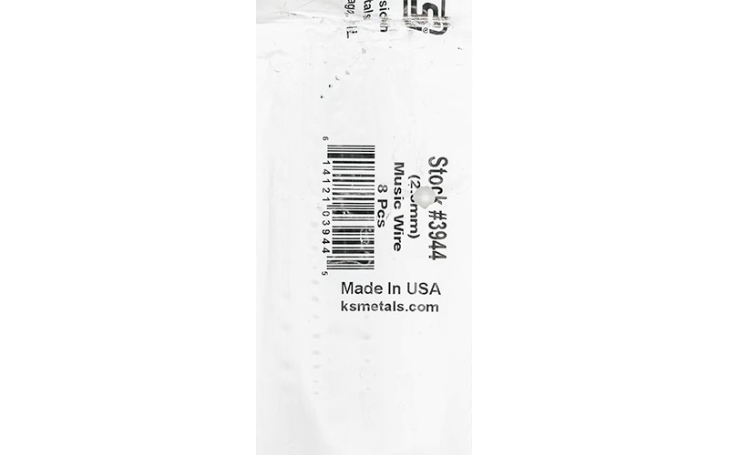 K & S #3944 Music Wire 2.5mm 1 Metre Individual Lengths