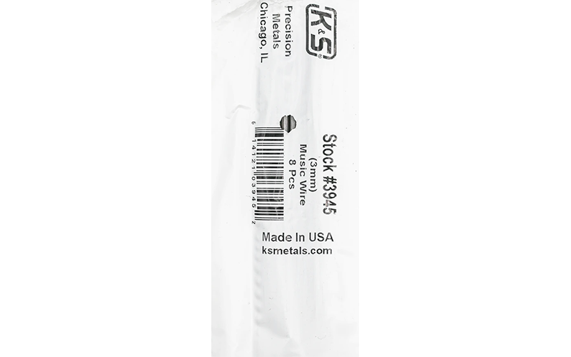 K & S #3945 Music Wire 3mm 1 Metre Individual Lengths