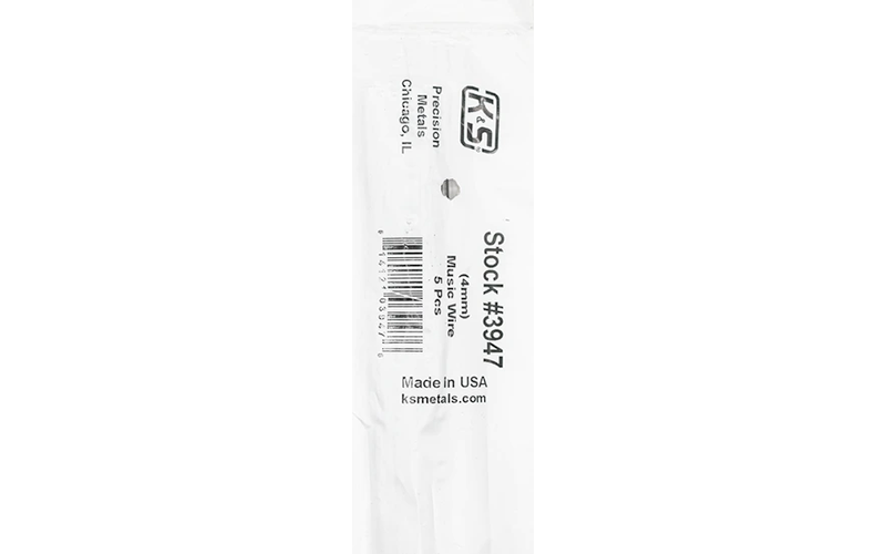 K & S #3947 Music Wire 4mm 1 Metre Individual Lengths
