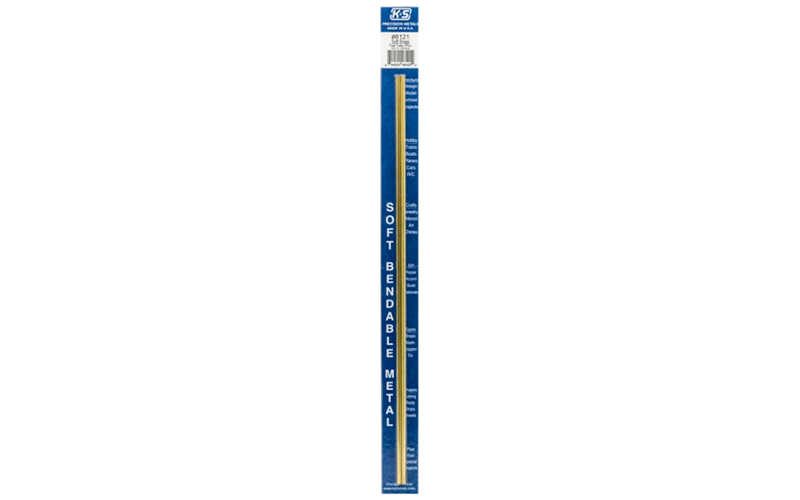 K & S #8121 Round Soft Brass Fuel Line 1/8" OD x 0.014" Wall x 12" Long