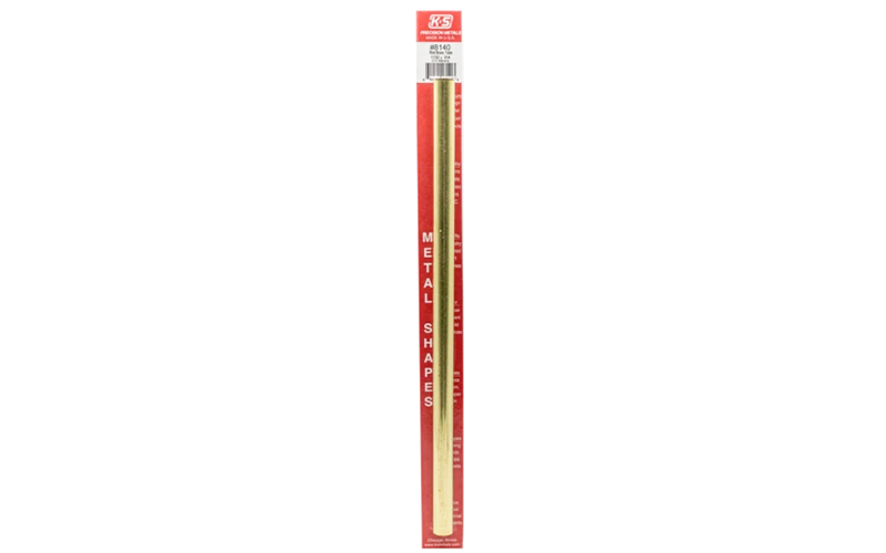 K & S #8140 Round Brass Tube 0.014" Wall x 12" Long - 17/32" OD