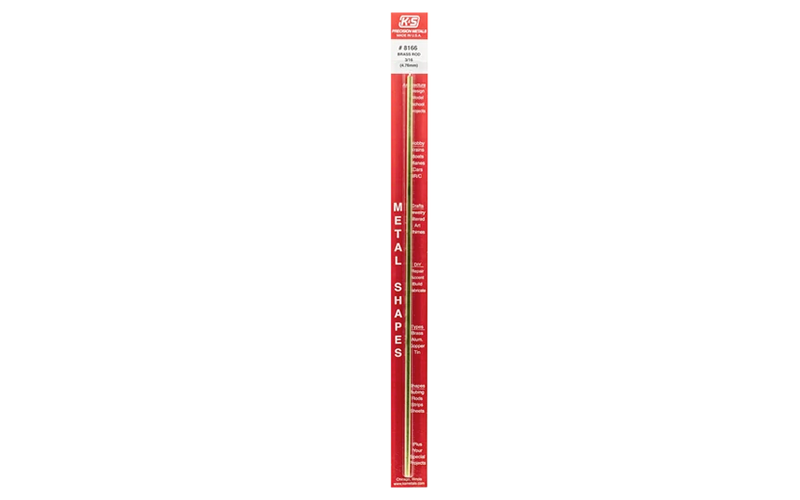 K & S #8166 Round Brass Rod x 12" Long - 3/16" OD