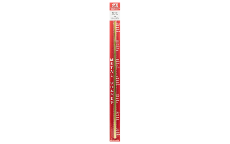 K & S #8167 Round Brass Rod x 12" Long - 0.114" OD