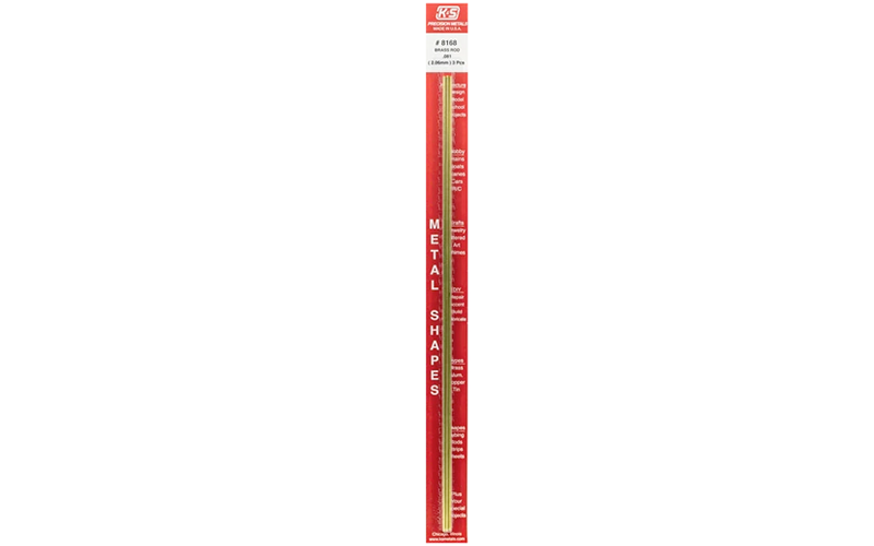 K & S #8168 Round Brass Rod x 12" Long - 0.081" OD