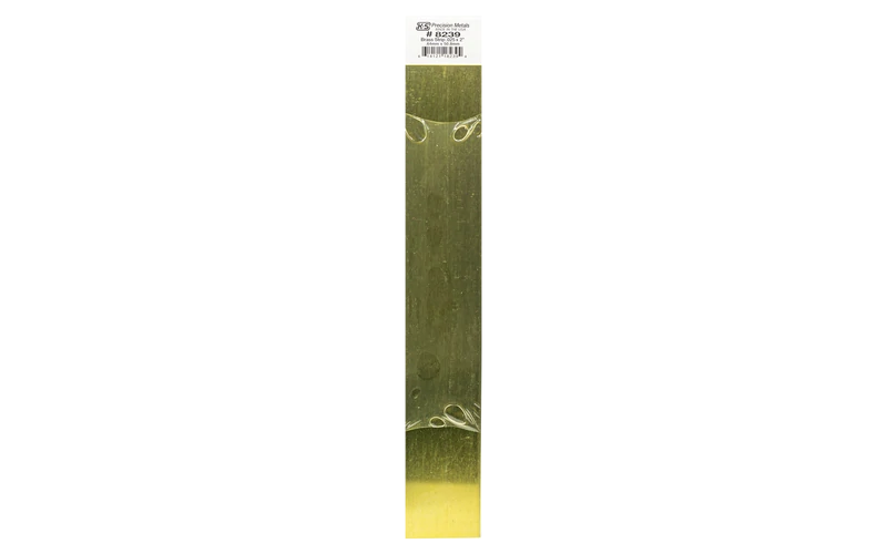 K & S #8239 Brass Strip x 12" Long - 0.025" Thick x 2" Wide