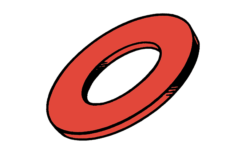 Kadee #208 Red Insulating Fibre Washers .015" Thick