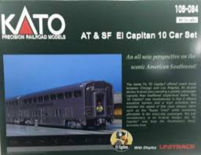 KATO 106-084 AT & SF 'El Capitan' 10 Car Set N SCALE