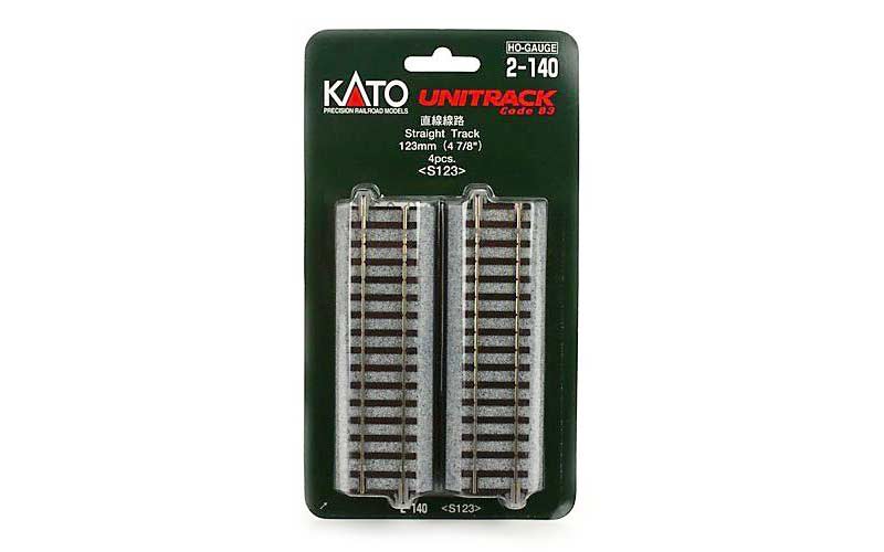 Kato 2-140 Unitrack Code 83 Straight Track 123mm 4 Pcs HO Scale