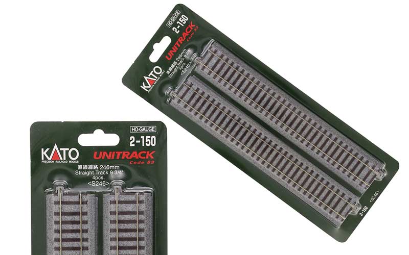 Kato 2-150 Unitrack Code 83 Straight Track 246mm 4 Pcs HO Scale