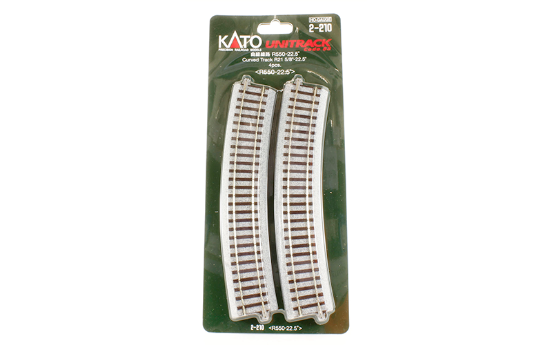 Kato 2-210 Unitrack Code 83 Curved Track 550mm 22.5 Degrees 4 Pack HO Scale