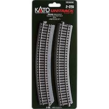 Kato 2-220 Unitrack Code 83 Curved Track 610mm 22.5 Degrees 4 Pack HO Scale