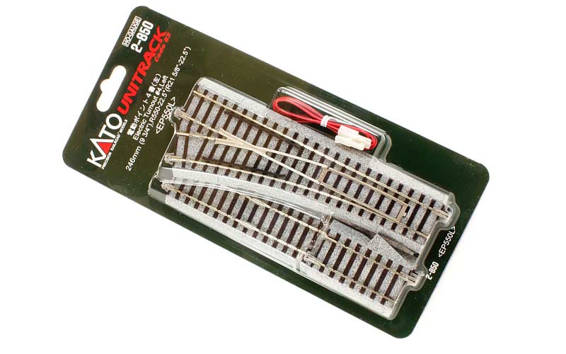 Kato 2-850 Unitrack Code 83 Electric Turnout #4 Left 246mm 550mm 22.5 Degrees HO Scale