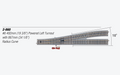 Kato 2-860 #6 492mm (19 3/8") Powered Left Turnout with 867mm (34 1/8") Radius Curve HO Scale