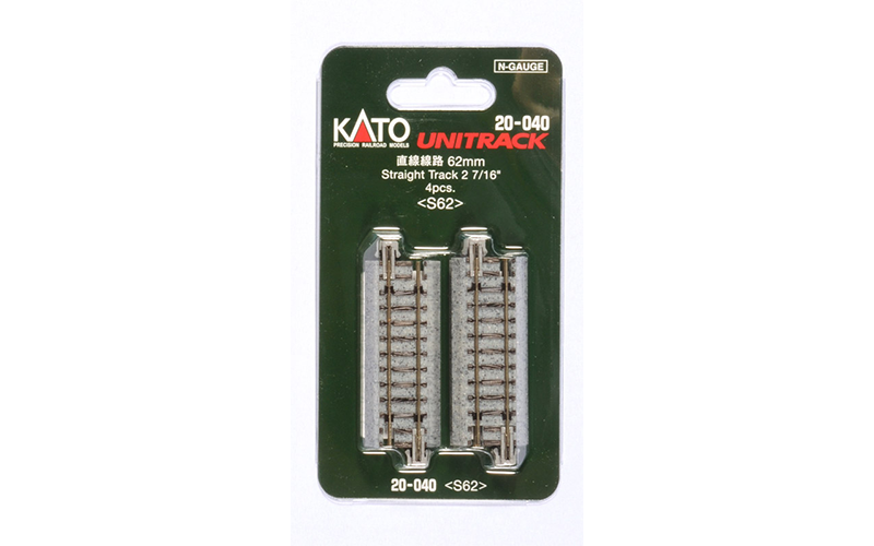 Kato 20-040 Unitrack Straight Track 62mm 4 Pack N Scale