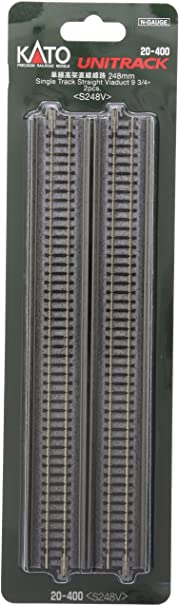 Kato, 20-400, Unitrack, Single Track Straight Viaduct, 248mm, 2 Pack, N Scale