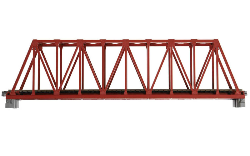 Kato 20-429 248mm (9 3/4") Single Track Truss Bridge Red Brown N Scale
