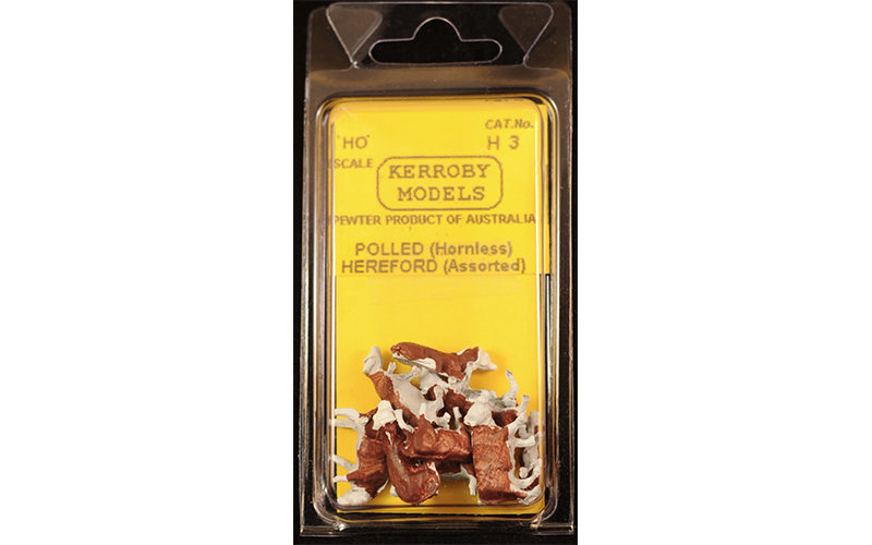 Kerroby Models H3 Hereford Steers (Assorted Poses) HO Scale