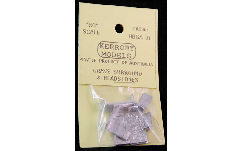 Kerroby Models HBGA01 Grave Surround & Headstones HO Scale