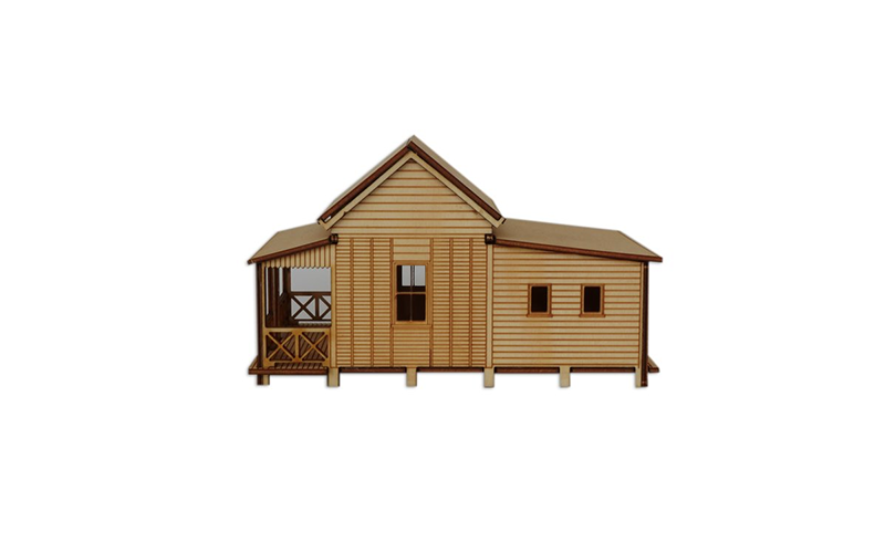 Little Building Co Colonial Gable Cottage with Rear Addition HO Scale