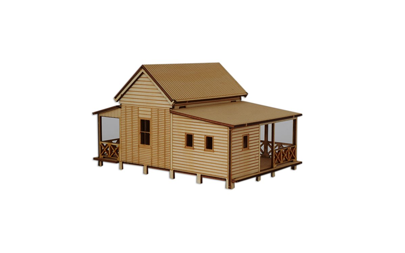 Little Building Co Colonial Gable Cottage with Rear Addition HO Scale