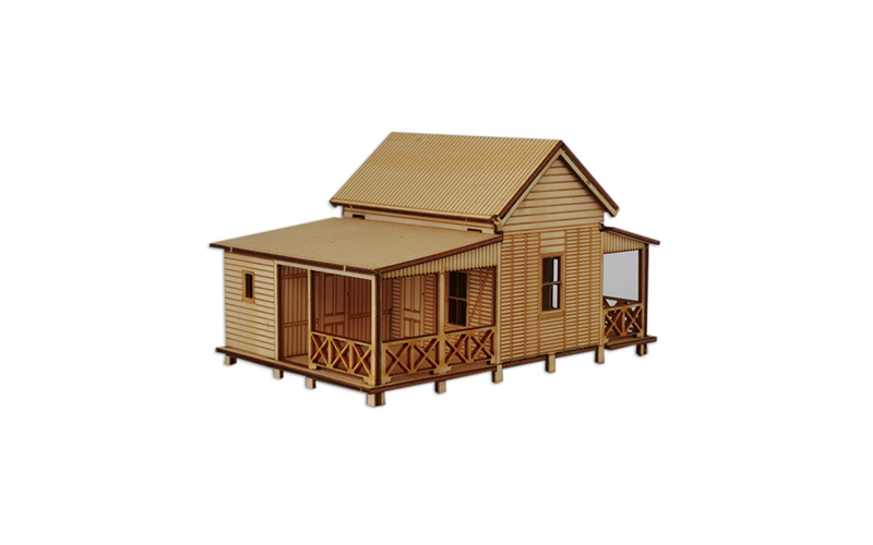 Little Building Co Colonial Gable Cottage with Rear Addition HO Scale