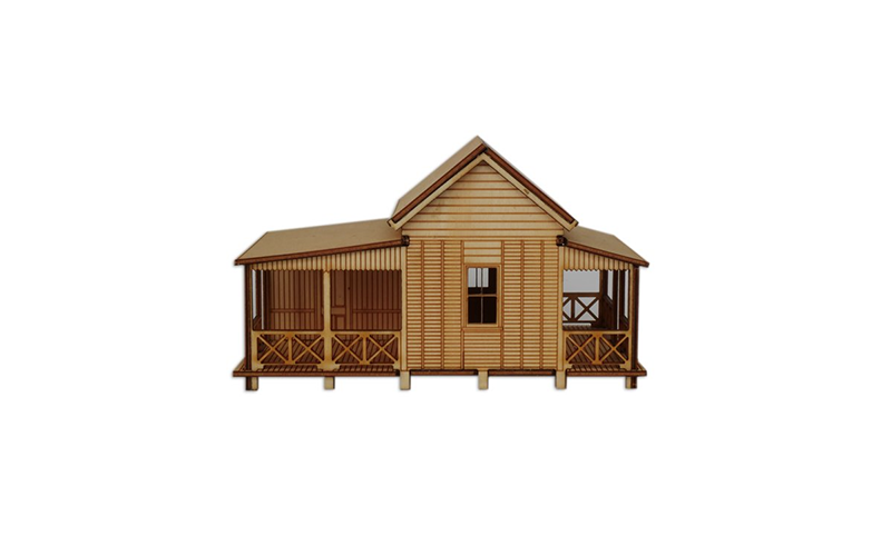 Little Building Co Colonial Gable Cottage with Rear Addition HO Scale