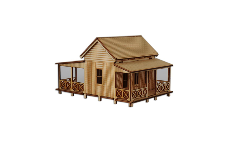 Little Building Co Colonial Gable Cottage with Rear Addition HO Scale
