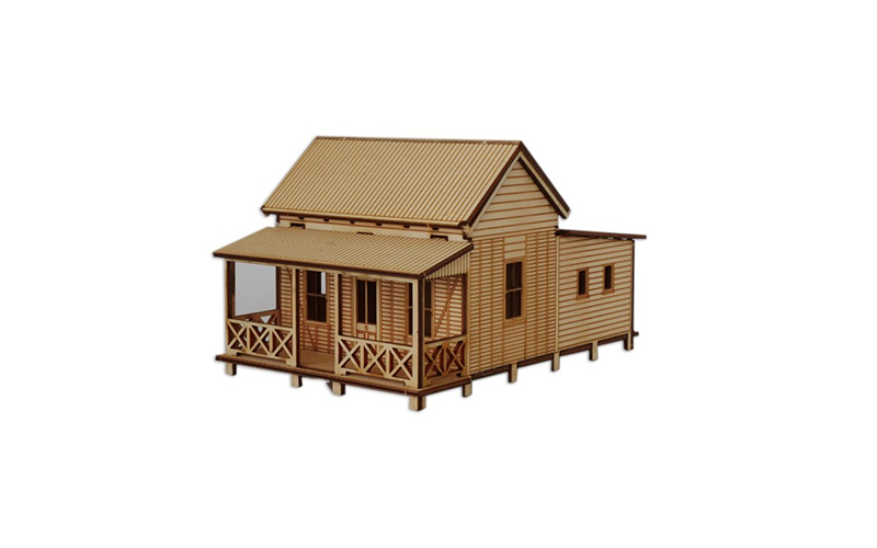 Little Building Co Colonial Gable Cottage with Rear Addition HO Scale
