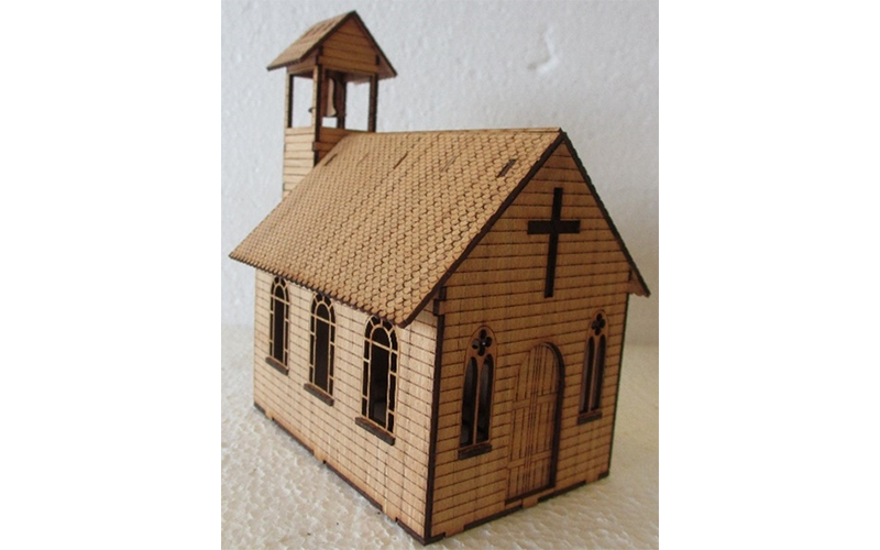 Micro Buildings HO00101 Church w/ Bell Tower HO Scale