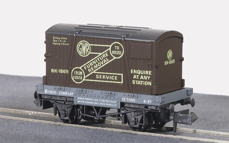 Peco Quality Line Wagons NR-20 GWR Removals Conflat Wagon with Container N Scale