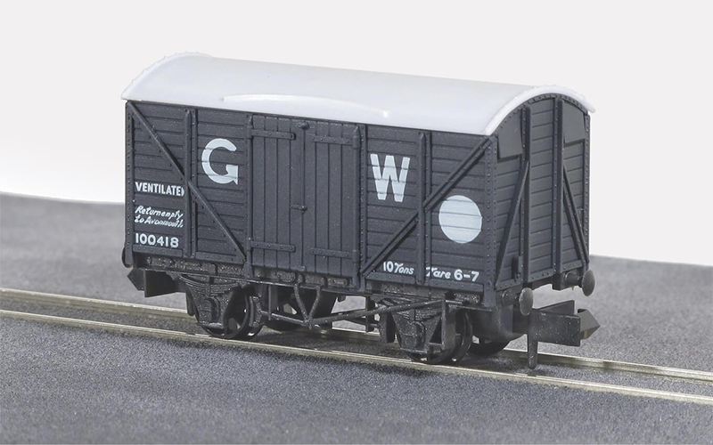 Peco Quality Line Wagons NR-43W 10ft Box Van Standard Type GW Dark Grey N Scale