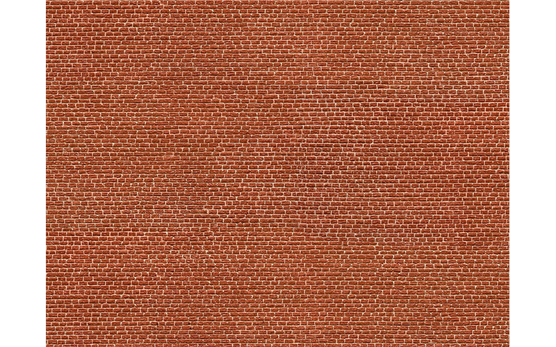 Noch 56610 3D Cardboard Sheet Clinker Brick Red HO Scale