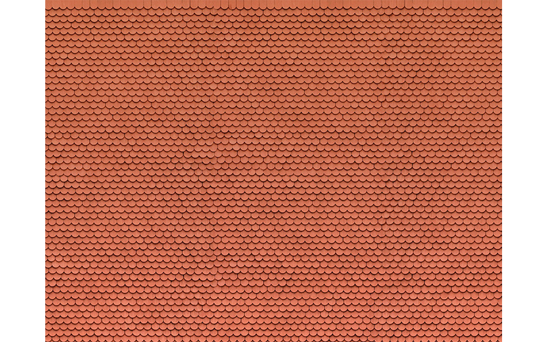 Noch 56690 3D Cardboard Sheet Plain Tile Red HO Scale
