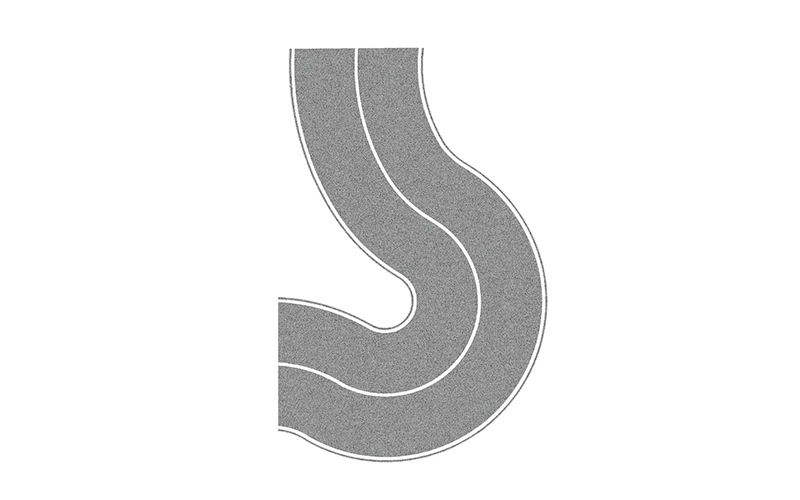 Noch 60710 Country Road Grey Curve HO Scale