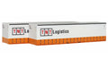 On Track Models 40CS-43 TNT Logistics 40' Curtain Sided Containers 2 Pack HO Scale