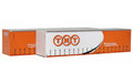 On Track Models 40CS-46 Circle TNT Swirl Design 40' Curtain Sided Containers 2 Pack HO Scale