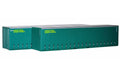 On Track Models 40CS-50 TGE Green 40' Curtain Sided Containers 2 Pack HO Scale