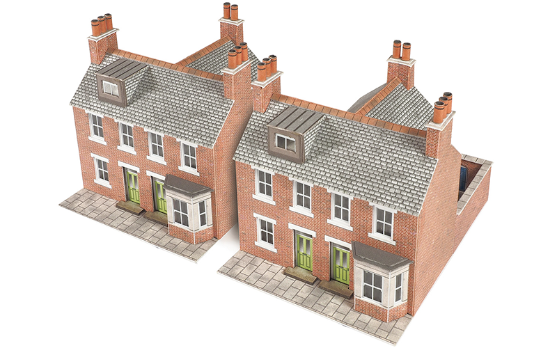 Metcalfe PN103 Terrace Houses in Red Brick N Scale
