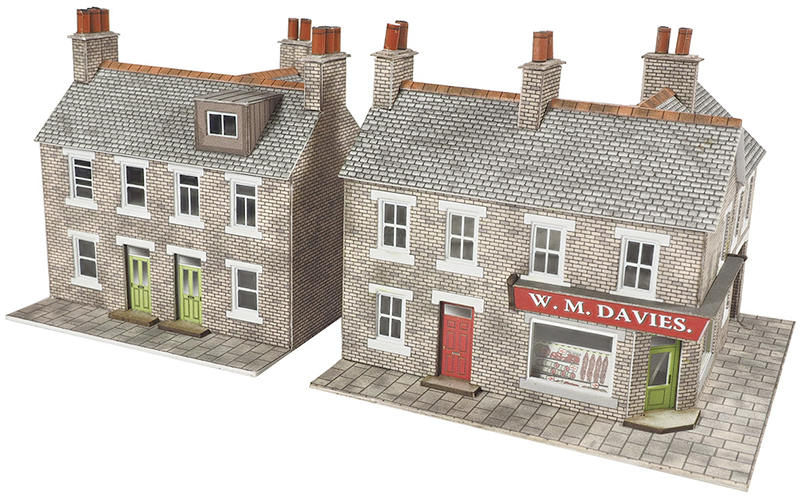 Metcalfe PN117 Corner Shop & Pub Stone N Scale