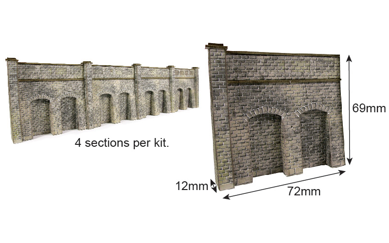 Metcalfe PN145 Retaining Wall in Red Brick N Scale