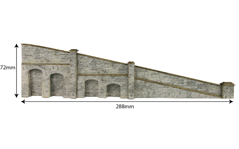 Metcalfe PN149 Tapered Retaining Walls Stone Style N Scale