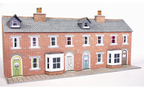Metcalfe PN174 Low Relief Terraced House Fronts Red Brick Style N Scale