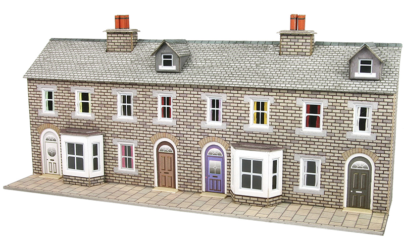 Metcalfe PN175 Low Relief Terraced House Fronts Stone N Scale