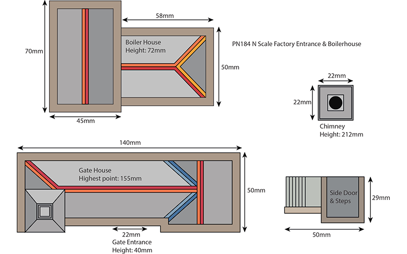 Metcalfe PN184 Boilerhouse & Factory Entrance N Scale